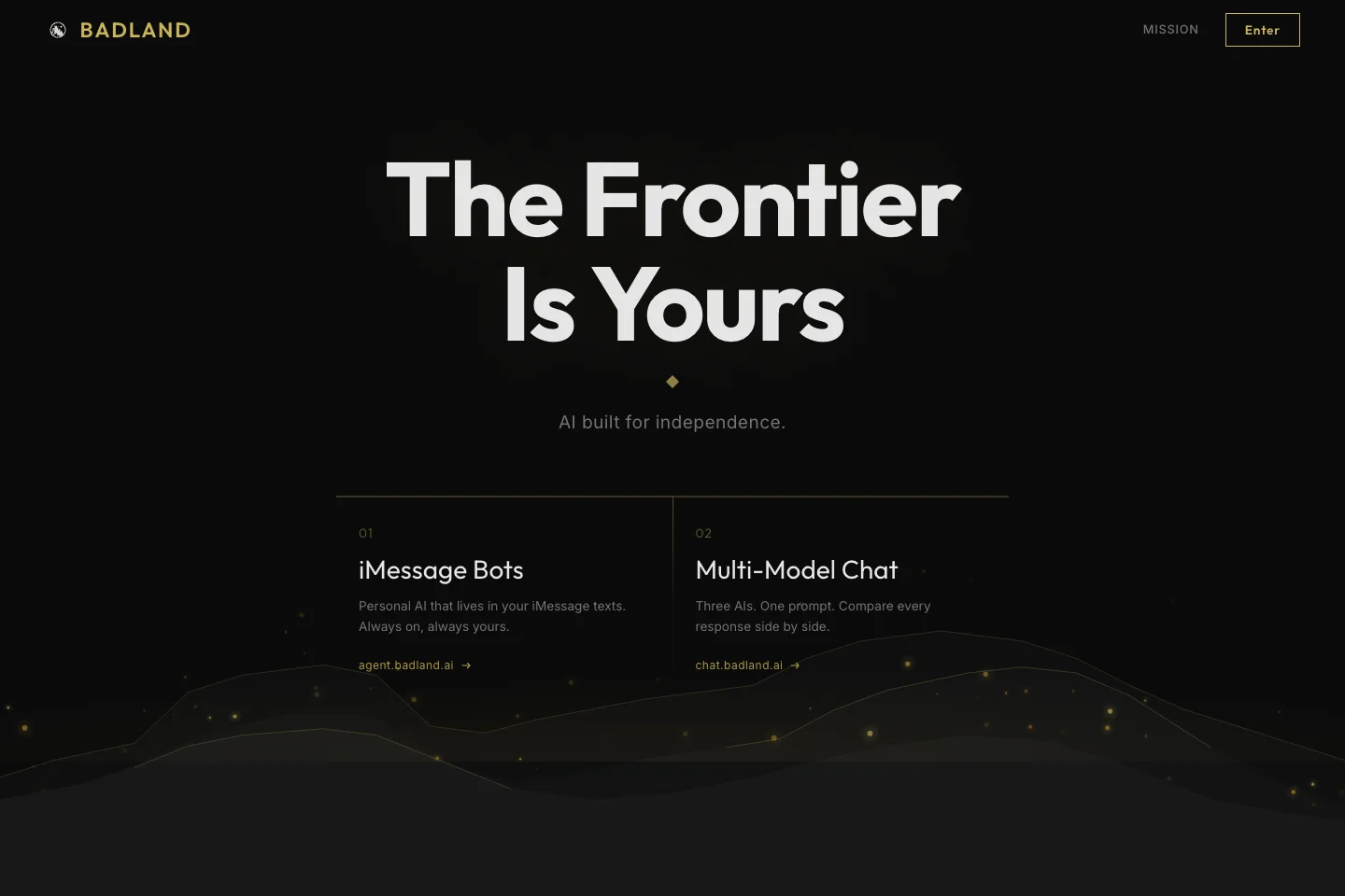 The Badland product landing page